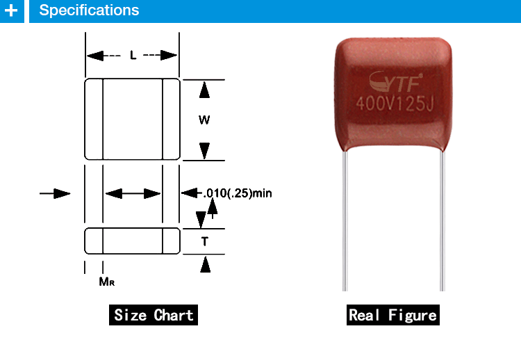 CBB 400V 103j Metallized Polypropylene Film Capacitors