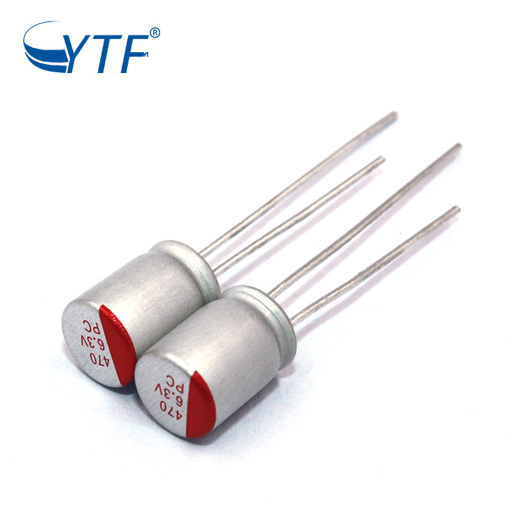 Hot Sale Through Hole Polymer 5*9mm 6.3v 470uf Aluminum Solid Electrolytic Capacitor