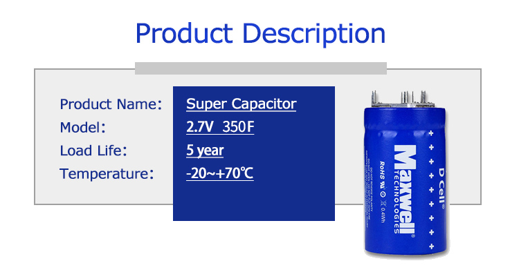 2.7V 350F Super Capacitor