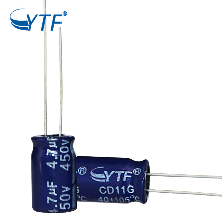 YTF Brand Original Factory Industrial DIP 4.7uf 450v Electrolytic capacitor For Electric Fan With 1 Day Lead Time