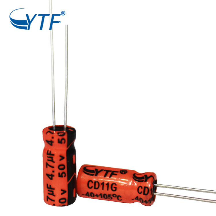 Radial Type Aluminum Electrolytic Capacitor 4.7UF 50V  With Low  Price For General Purpose