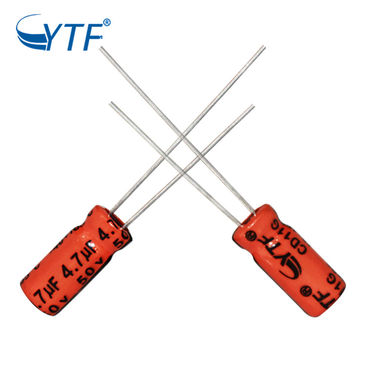 Radial Type Aluminum Electrolytic Capacitor 4.7UF 50V  With Low  Price For General Purpose