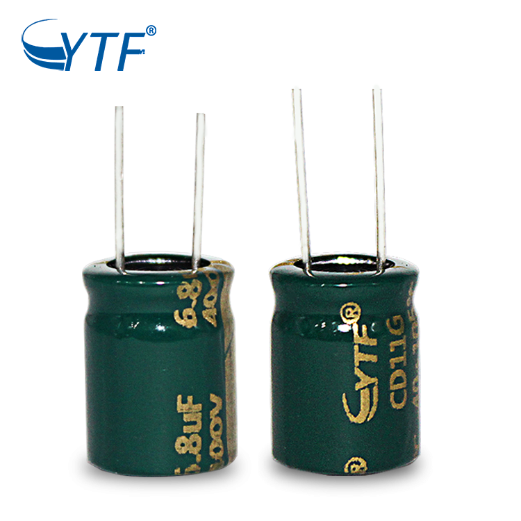 High Thermal Stability 8*12 size 6.8uf 400v Aluminum Electrolytic Capacitor Radial With Huge Amount Stock