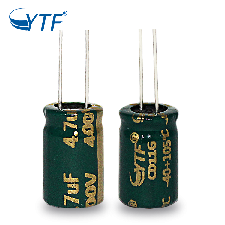 China Long Life 8*12mm Huge Stock New Standard Adial Aluminum Electrolytic Capacitor 4.7uf 400v YTF